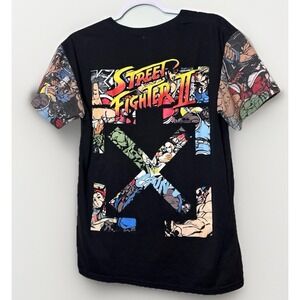 AOP STREET FIGHTER Capcom Men's Graphic T-Shirt Black Size Medium